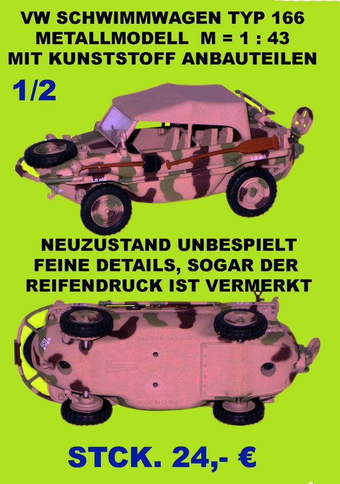 WIKING 1:32, VW KÄFER CABRIO, VW BUS PLATTENSPIELER, F1 MODELLE in Freden