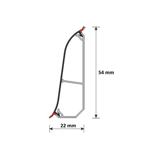 Sockelleiste Fußleiste Kabelkanal Aspro 54mm Alu silber 250cm neu in Jenalöbnitz