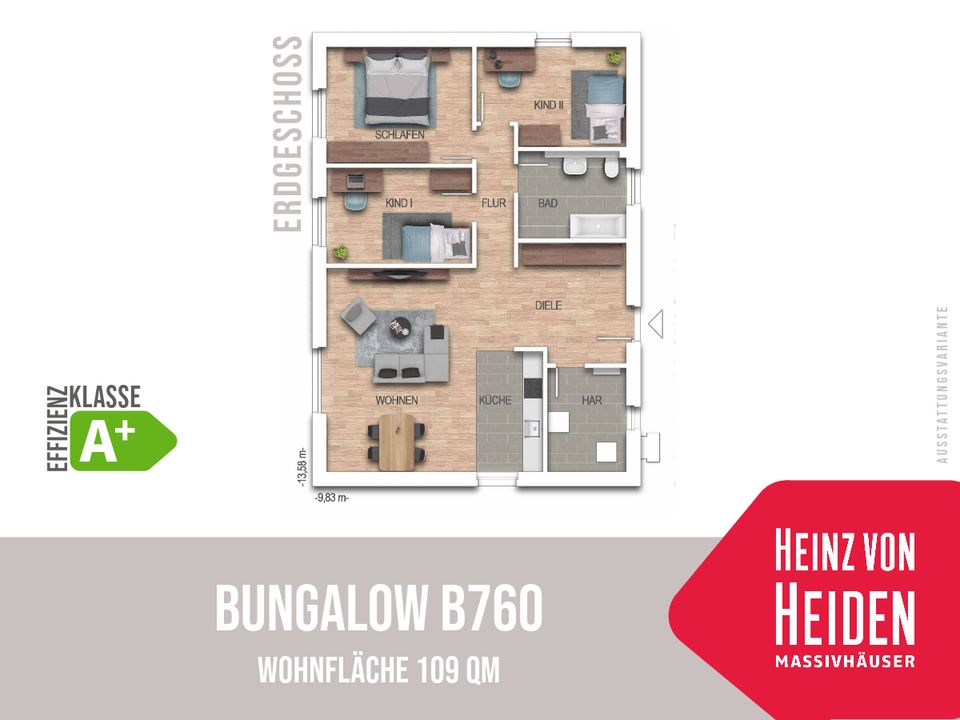 Bungalow B760 - Neubau in Erfurt - Haus mit 109 qm - inkl. PV-Anlage und Lüftungsanlage in Erfurt