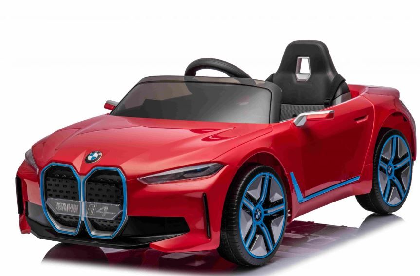 Kinderauto BMW i4 mit EVA-Reifen  und Ledersitz in Ilsede