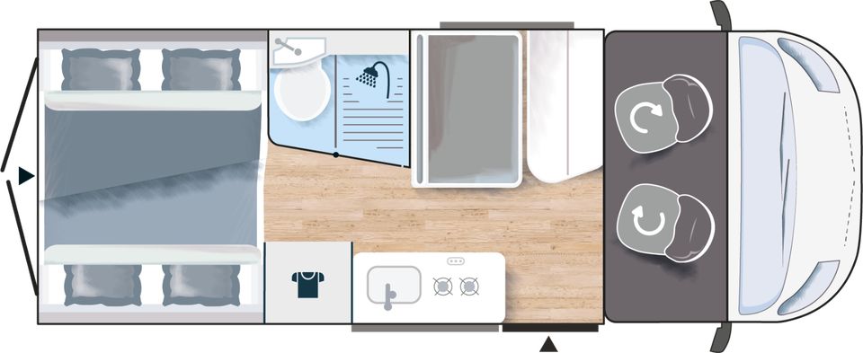 Wohnmobil MIETEN Kastenwagen 4 Personen Querbett,WC&Dusche V114 M in Riesa