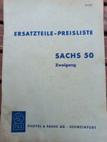 Sachs 50 Originale Ersatzteileliste mit Preisen 50er Jahre Bayern - Esselbach Vorschau