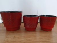 3er Set vintage Blumentöpfe rot 60er 70er Baden-Württemberg - Hemsbach Vorschau