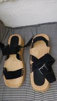 Sommerschuhe Sandalen Plateau Leder Oysho Mitte - Wedding Vorschau