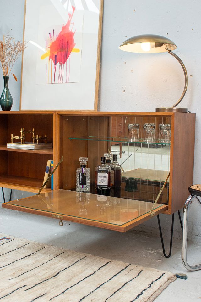 Sideboard Barschrank Kommode Lowboard Vintage Teak Nuss 60er in Köln