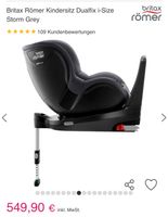 Britax Römer Kindersitz Dualfix mit Isofix 0-18kg drehbar Nordrhein-Westfalen - Hamm Vorschau