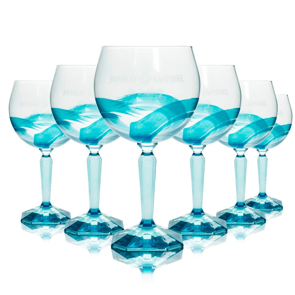 6x Bombay Sapphire Gin Glas 68cl Ballon Gläser blau Sonderedition in Pforzheim