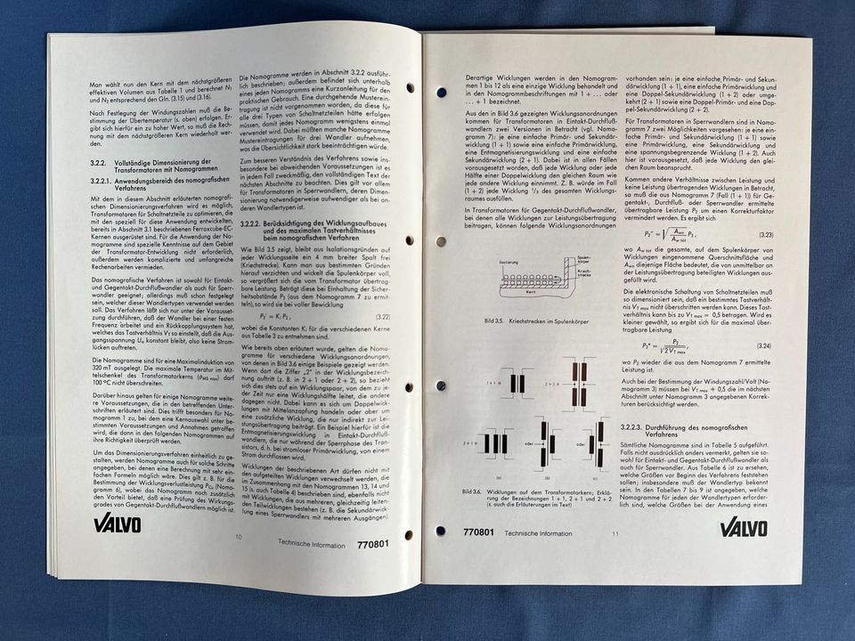 Heft VALVO Transformatoren Drosseln in Schaltnetzteilen TI 770801 in Bremen