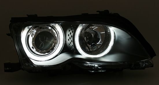 Angel Eyes Scheinwerfer Schwarz passend für BMW 3er E46 Coupe Cabrio 99-03  kaufen