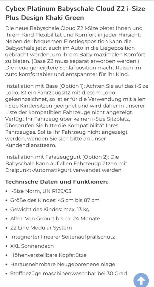 Kindersitz Babyschale Cybex Sirona Z i-size in Dortmund