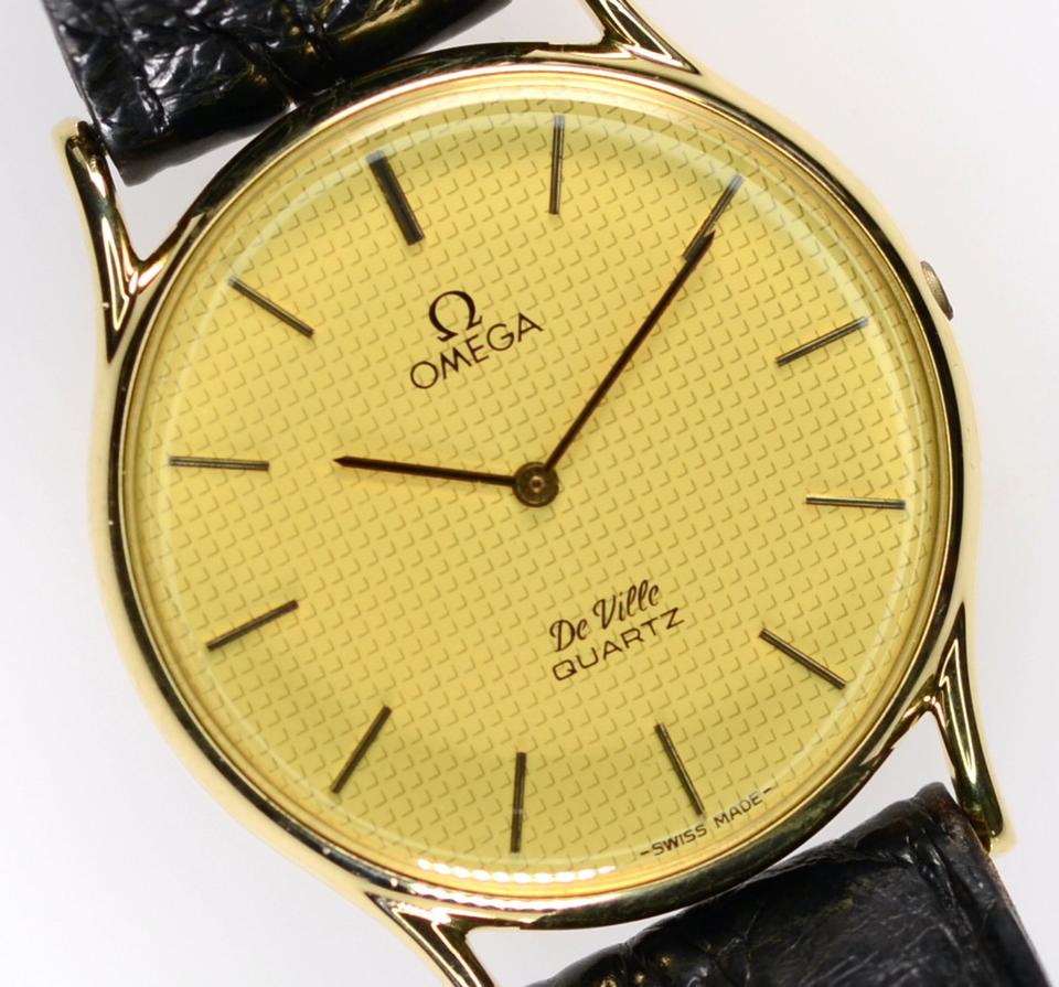 Omega DeVille 191.0056 Gelbgold 14k Quarz Leder 32 mm no crown in Erkrath