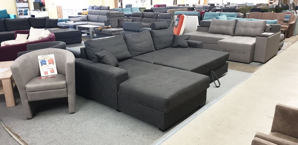 ❌ SOFORT ABHOLBEREIT / ✅ NEU - Eck - Couch mit Schlaffunktion / Bettkasten Sofa Garnitur Eckcouch Sessel in Pampow