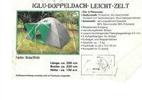 Iglu Doppeldach Leicht Zelt, ggf. für Ersatzteile Bayern - Germering Vorschau