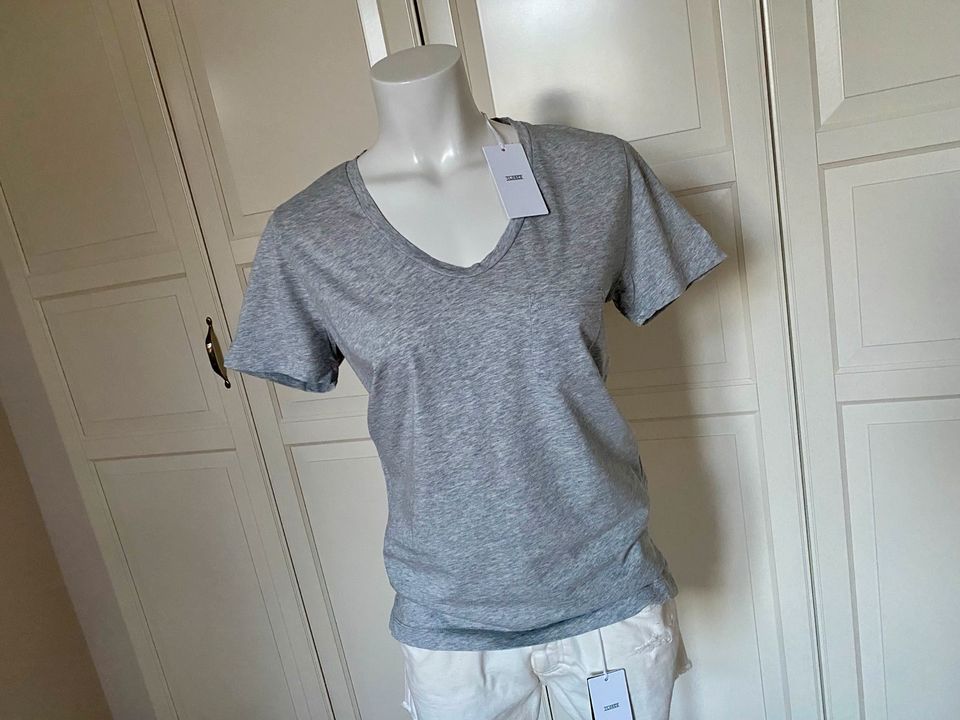 Wie neu! CLOSED T-Shirt grau Gr. M 36/38 Großer Ausschnitt Top in Neckargemünd