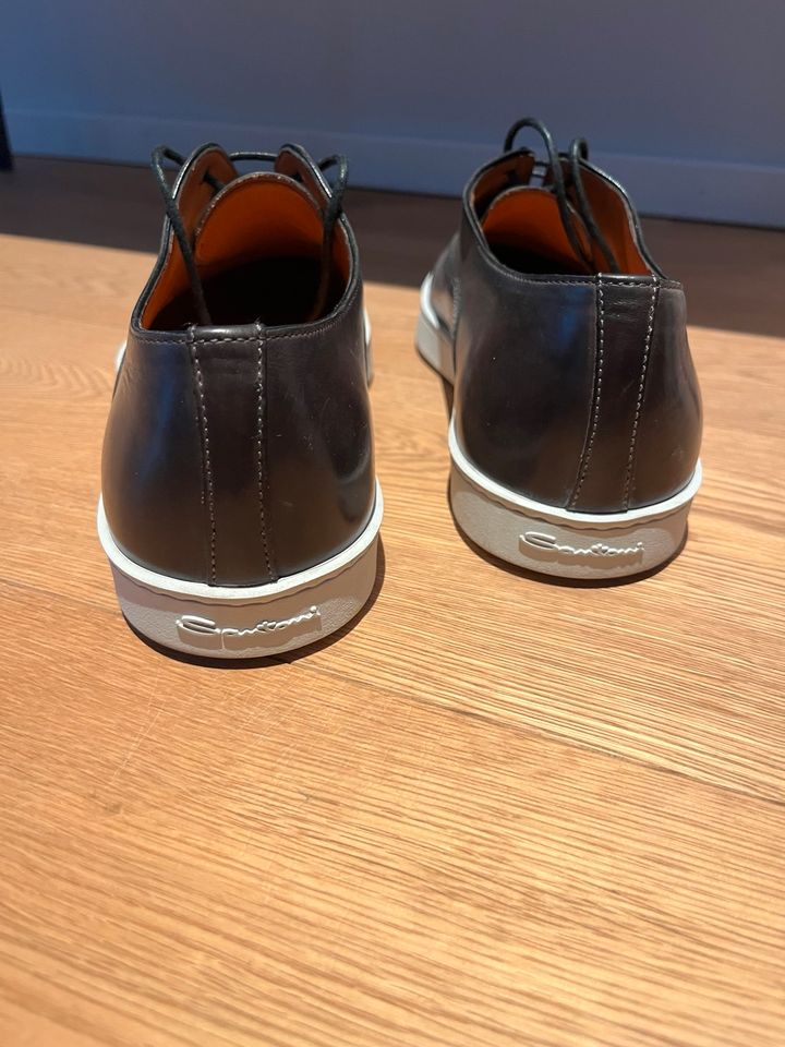 Santoni Herren Sneaker Schuhe grau braun Gr. 7 / 41 in München