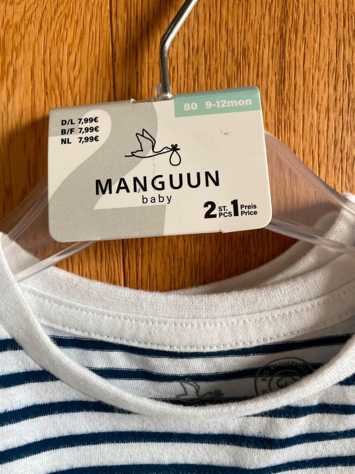 NEU Manguun Mädchen Set Shirt Leggings Bio Baumwolle 80 marine bl in Gummersbach