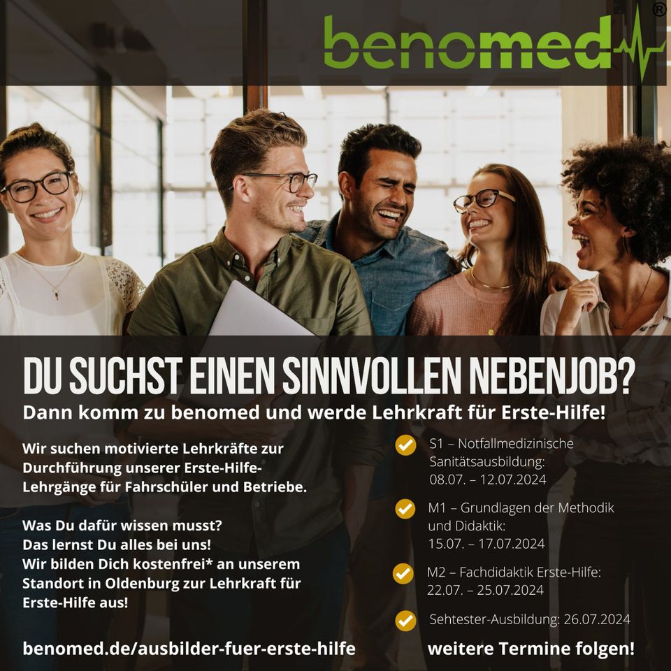 Neuer JOB mit sinn, Erste-Hilfe-Ausbilder (m/w/d) werden! in Centrum