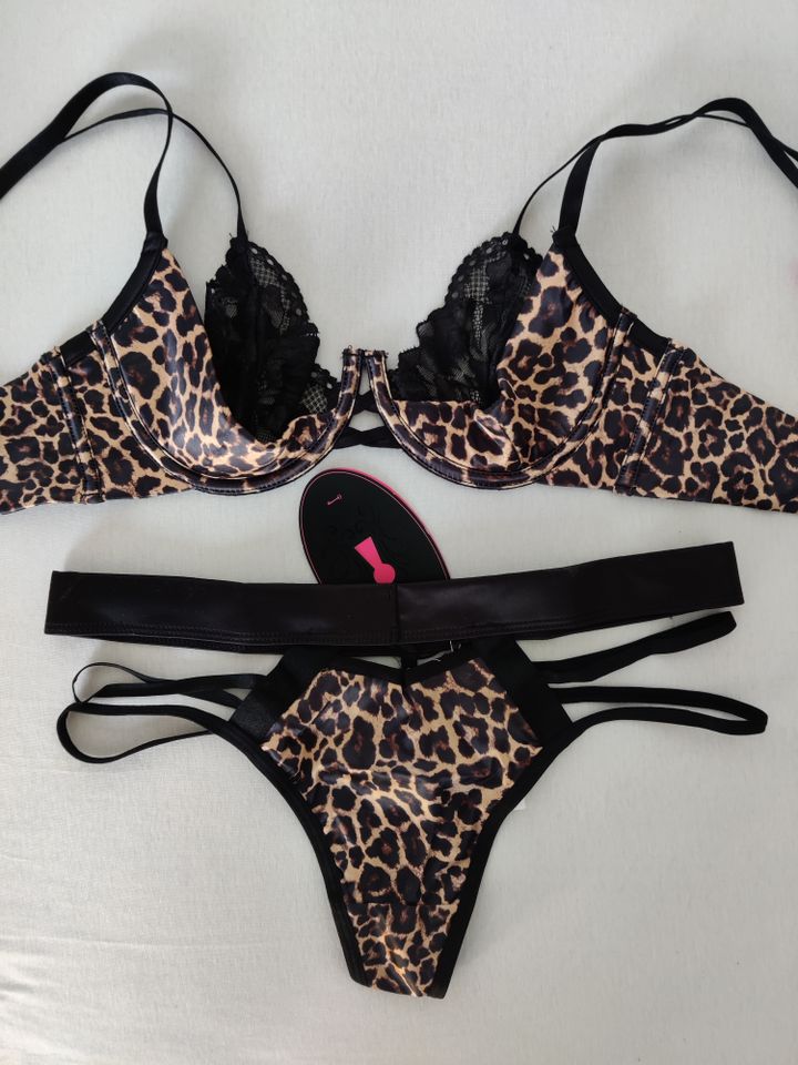 Hunkemöller Leopard Set 75C String S Private Collection Spitze in Ludwigshafen