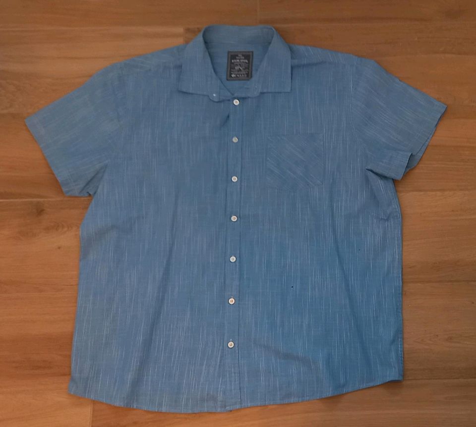 Blaumelliertes Kurzarmhemd 3XL 64/66 in Ebensfeld