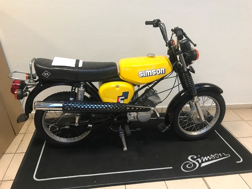 Simson S51 Enduro Gelb NEUER MOTOR 50ccm 60km/h Papiere Vape NEU in Calbe (Saale)