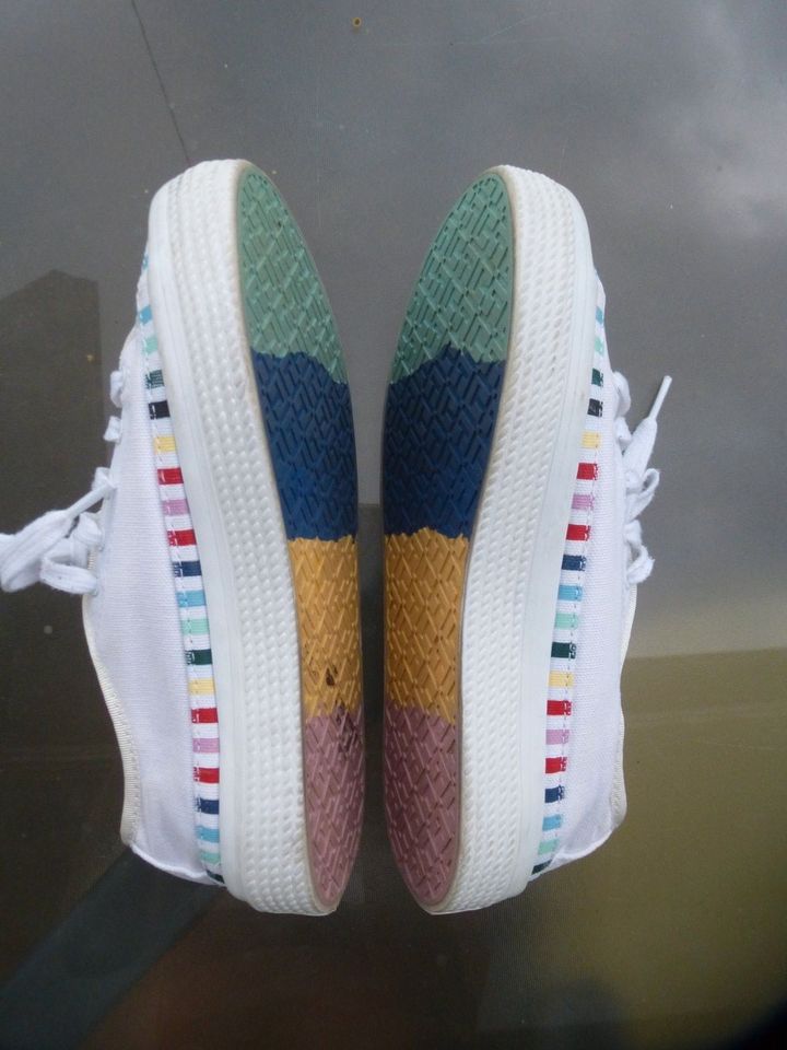 Tommy Hilfiger Sneaker Rainbow Schuhe Slipper weiß 38 Plateau TH in Guldental