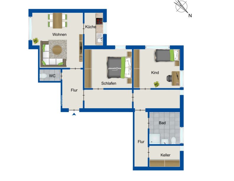 Helle 3 Zimmer Souterrain-Wohnung in Mühlacker