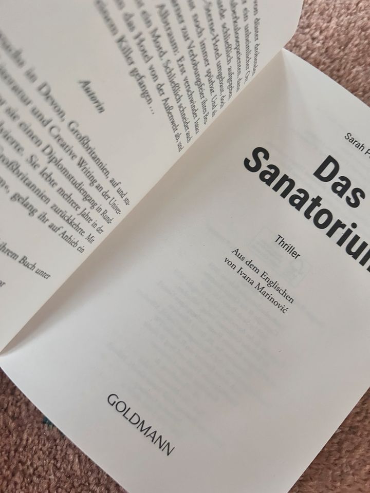 Das Sanatorium ,Sarah Pearse Thriller in Koblenz