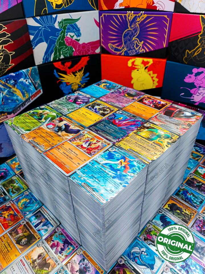 ⭐️100 Karten! + Evoli & Alle Entwicklungen | 15 Holos, Legendäre + Pikachu Set✅️ 100% Original Set | Pokemon-Karten Nachtara Ab 2 Mewtu Pokémon-Karten Sammlung Sammel-Karten Versand Kostenlos⭐ in Idar-Oberstein