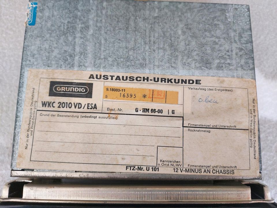 Grundig Autoradio Cassette WKC 2010 VD ESA Oldtimer Retro in Schmitten