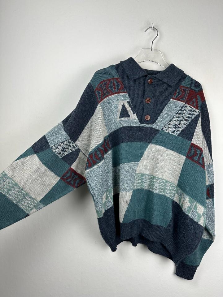 Vintage Half-Zip Sweater - Retro Pullover - Oldschool -90s- Gr. L in Neuenhaus