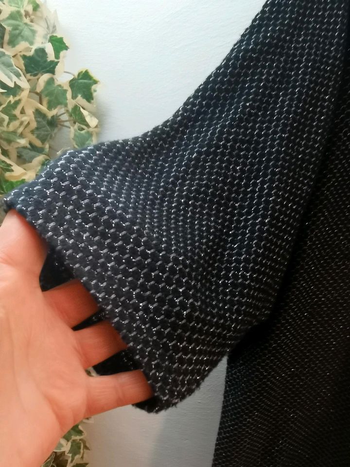 Made in Italy Shirt dünner Pullover schwarz/silber (178) Größe 46 in Mönchengladbach