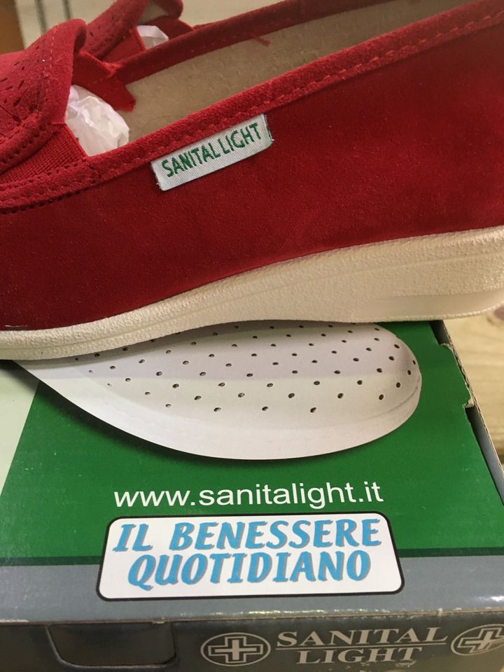 NEU! Sanital Light Damenslipper Leder, OVP, rot, Gr. 38 in Osterholz-Scharmbeck