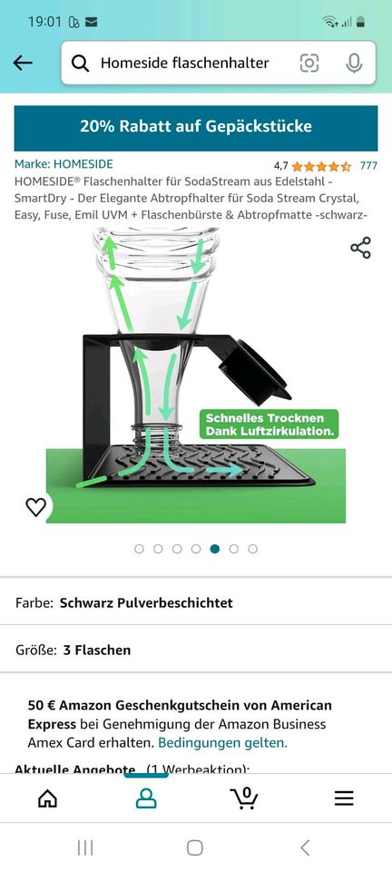 Flaschenhalter von Homeside für z.B. Sodastream Flaschen in Frankfurt am Main