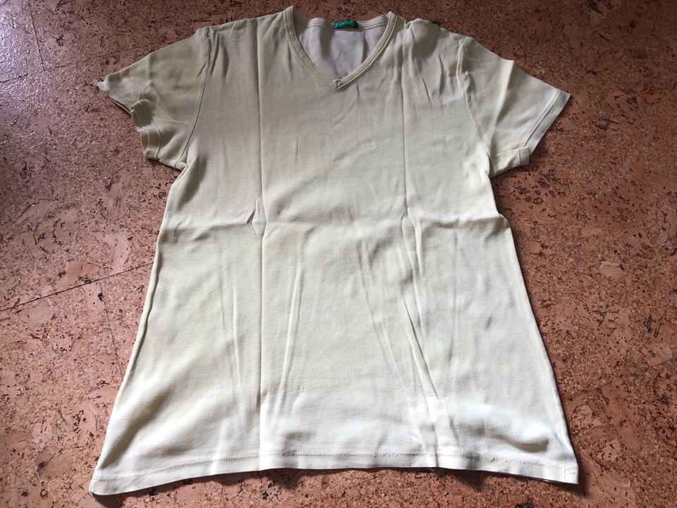 ❤️ BENETTON Marken Damen Basic Shirt Gr.S 36 38 gelb kurzarm in Köln