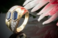 Saphir Ring Saphire mit Brillanten 585er Gold Bicolor Größe 55 Nordrhein-Westfalen - Wegberg Vorschau