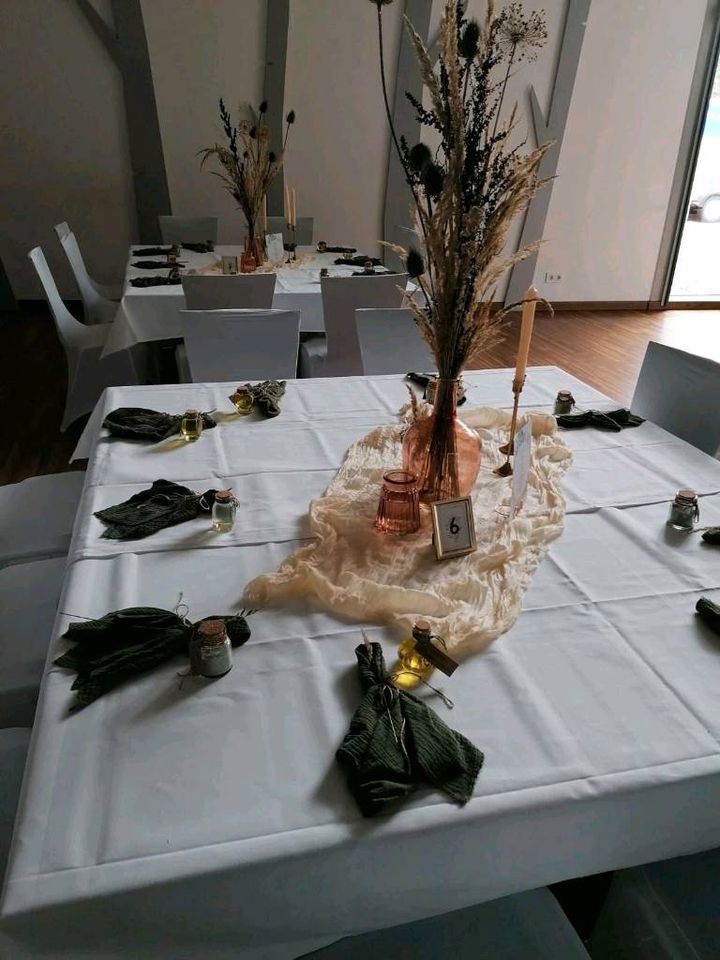 Tischläufer beige Seihtuch gaze Tischdecke Läufer Hochzeitsdeko in Burgau