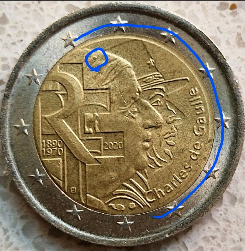 2 Euro Münze Frankreich charles de Gaulle in München