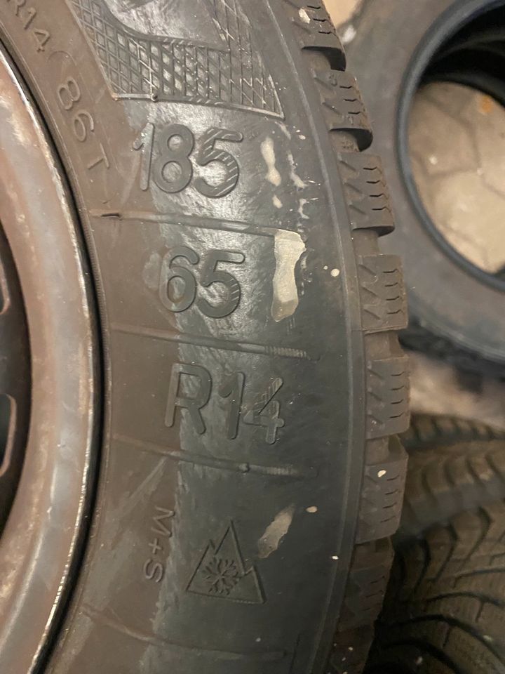 Winterreifen 185/65 R14 auf Stahlfelgen für Opel Astra 7mm in Detmold