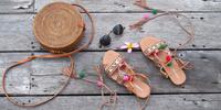 Süße Boho Sandalen Bunt mit Bommeln in Gr. 39 Hessen - Wiesbaden Vorschau