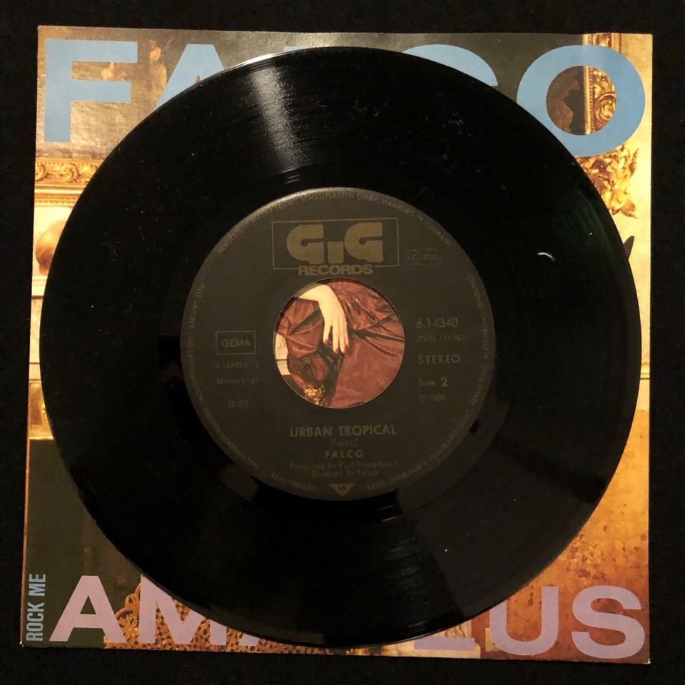 FALCO Rock Me Amadeus 7'' Single Vinyl 1985 GIG Records 6.14340 in München