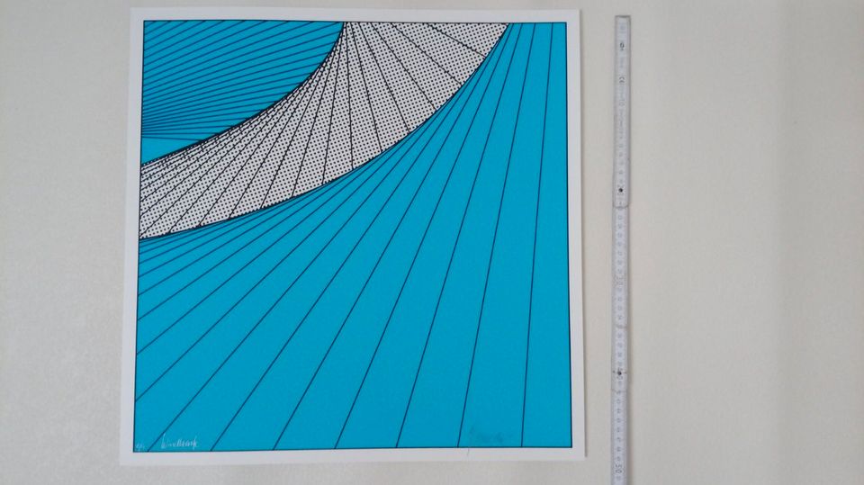 ART DESIGNER KURT HENNECKE, GRAFIK, Serigraphie, „Windharfe“ in Zeilarn