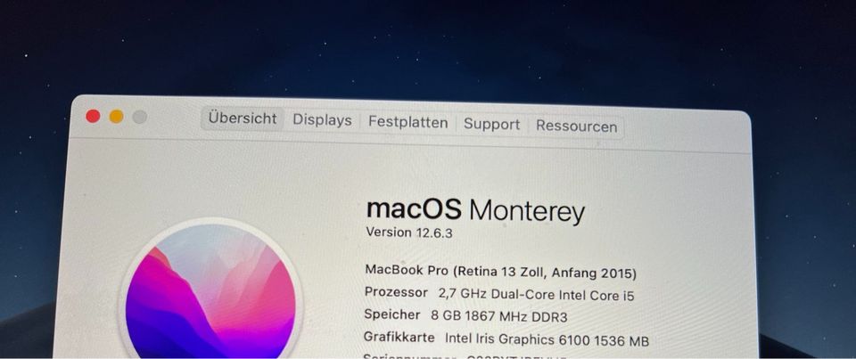 Apple Macbook Pro 13" Zoll 256GB Silber 2015 i5 2,7GHz 8GB Ram in Aachen