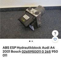 ABS ESP Hydraulikblock Audi A4 2001 Bosch 0265950011 0 265 950 Harburg - Hamburg Wilstorf Vorschau