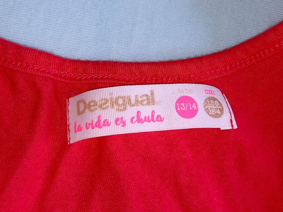 Desigual Kleid Rot Blau Gestreift  Pailletten 12-14J. in Hainewalde