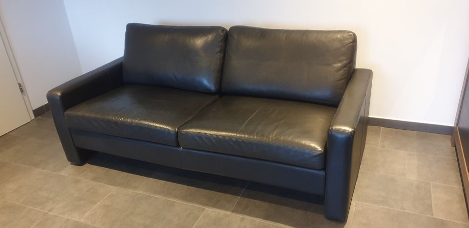 COR Conseta (Sofa / Couch / 2-Sitzer / Leder / Schwarz / Wohnen) in Herten
