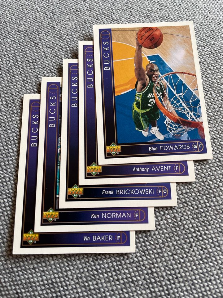 Upper deck NBA 1994 Bucks Baker, Norman, Brickowski, Avent in Münchberg