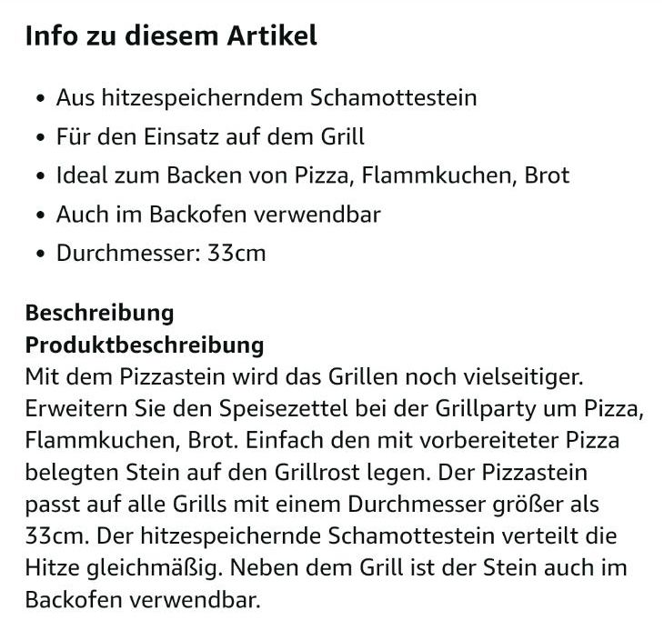 2 x Pizzastein rund* Rösle*Schamott* 33cm in Mönchengladbach