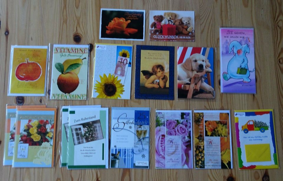 16 neue Glückwunschkarten mit Umschlag für diverse Anlässe in Teugn