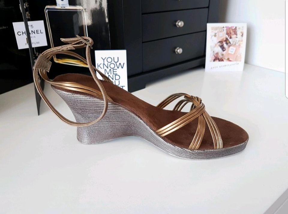 Görtz Wedges Sandalen Gladiator Bronze Copper in Gummersbach