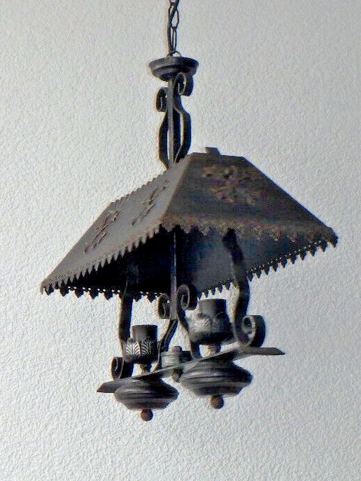 Deckenlampe Schmiedeeisen 2-flammig 4,2 kg LxBxH: 52x26,5x80 [cm] in Heidelberg